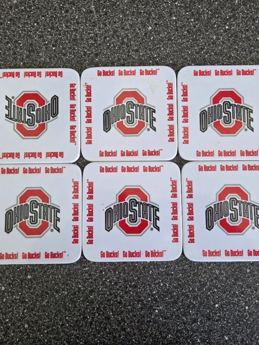 Ohio State Buckeyes Go Bucks! Coasters (6) 4x4